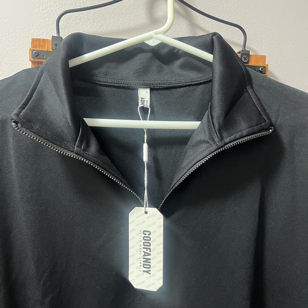 Coofandy Black Quarter-Zip Pullover - image 3